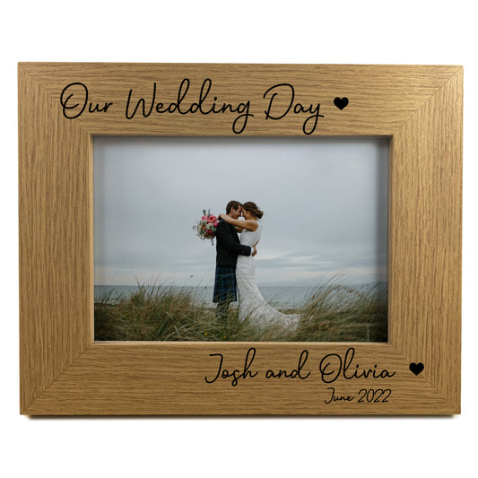 Wedding Day Gift Personalised Photo Frame Husband Wife Gift