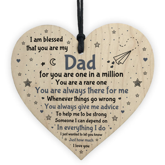 Dad Gift Wooden Heart Special Birthday Christmas Gift For Dad