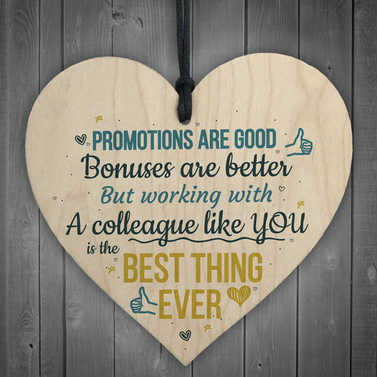 Best Colleague Hanging Heart Plaque Work Present FRIEND Sign