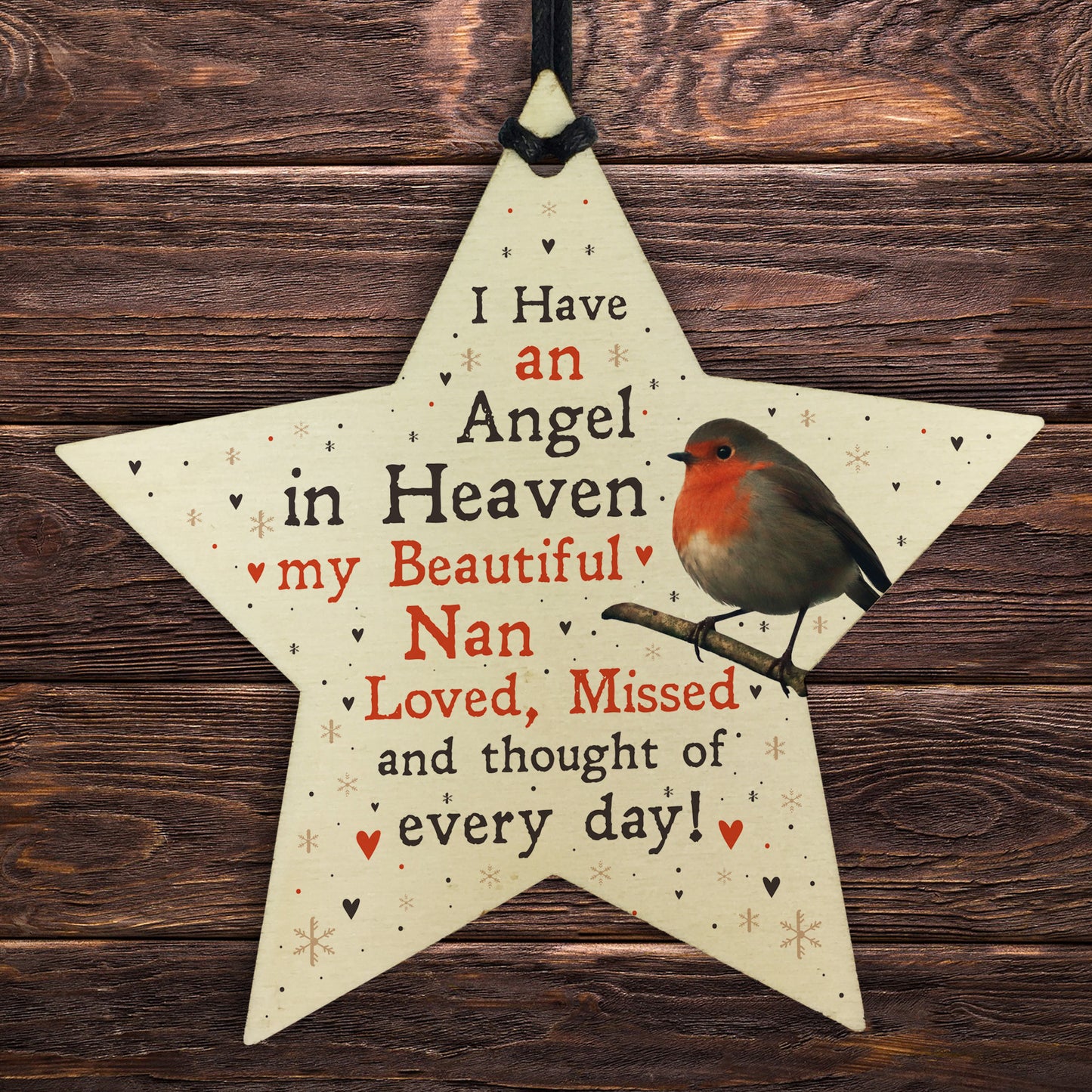 Robin Memorial Tree Hanging Decoration Nan Memorial Gift Star