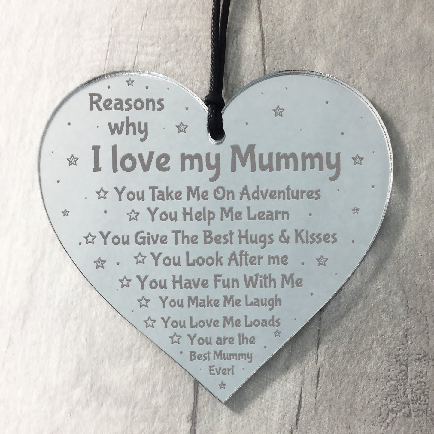 Mum Birthday Christmas Gift From Son Daughter Acrylic Heart Sign