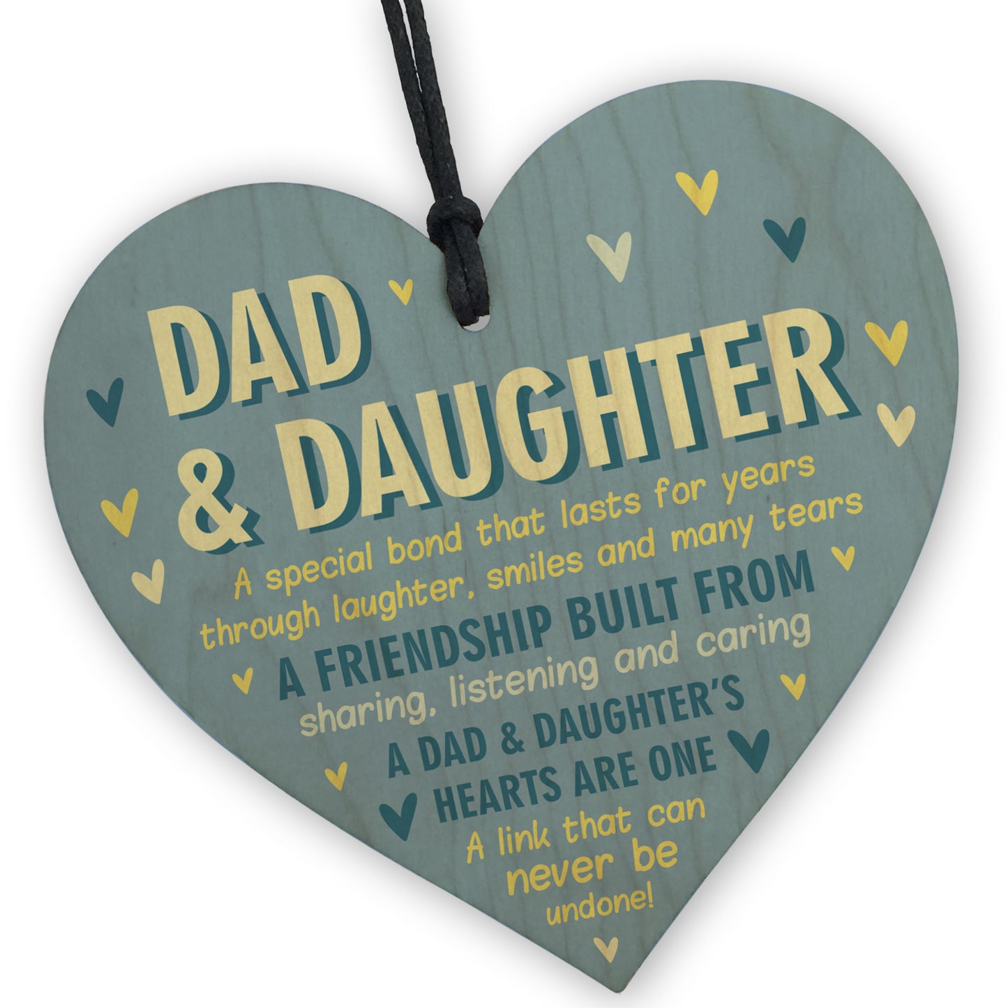Dad And Daughter Gifts Wood Heart Sign Fathers Day Gift Birthday