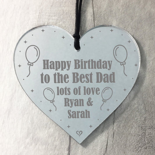 Best Dad Birthday Gift Personalised Engraved Heart Gift