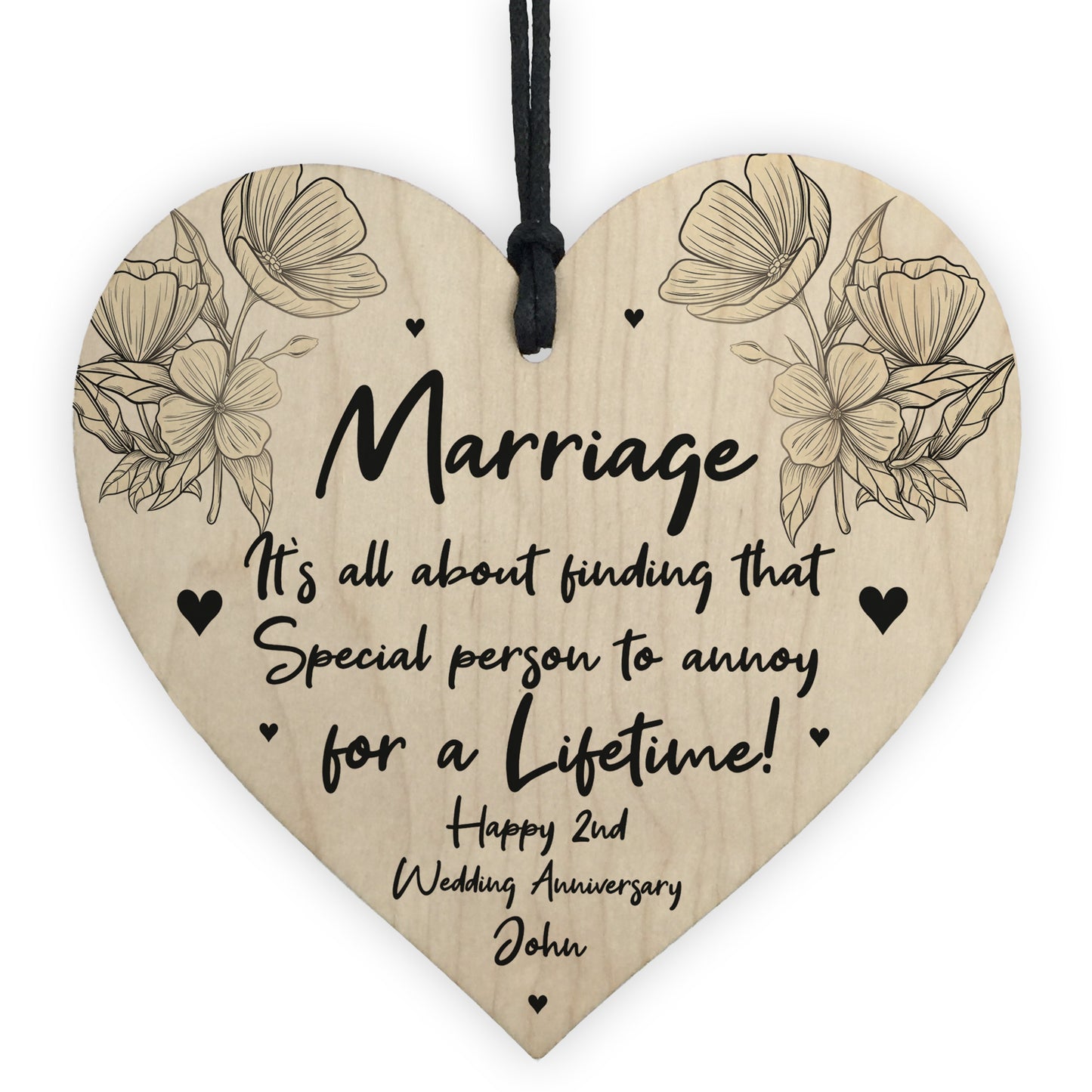 Personalised 2nd Wedding Anniversary Gift Funny Husband Wife
