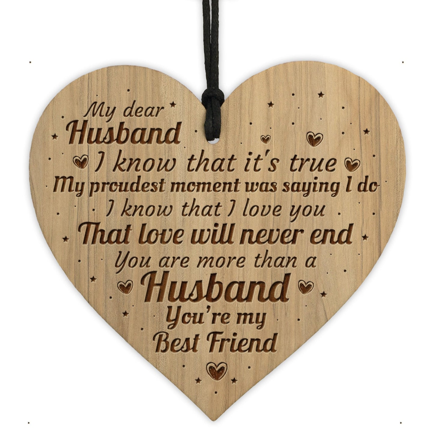 Anniversary Birthday Christmas Gift For Husband Engraved Heart