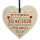 Thank You Teacher Gift Wooden Heart Leaving Goodbye Nursery