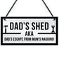Funny Dads Shed Sign Hanging Man Cave Garden Plaque Fathers Day