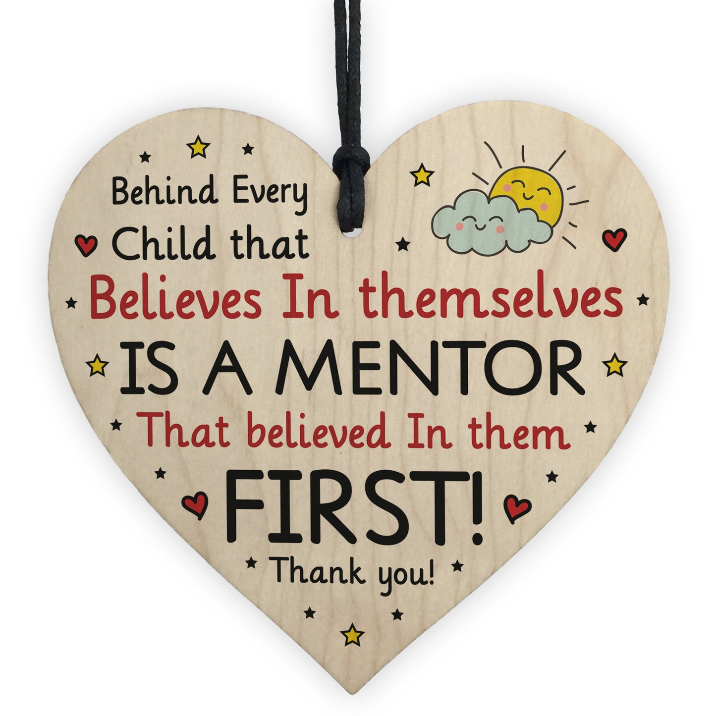 Mentor Gift Special Thank You Gift Wood Hanging Heart Friendship