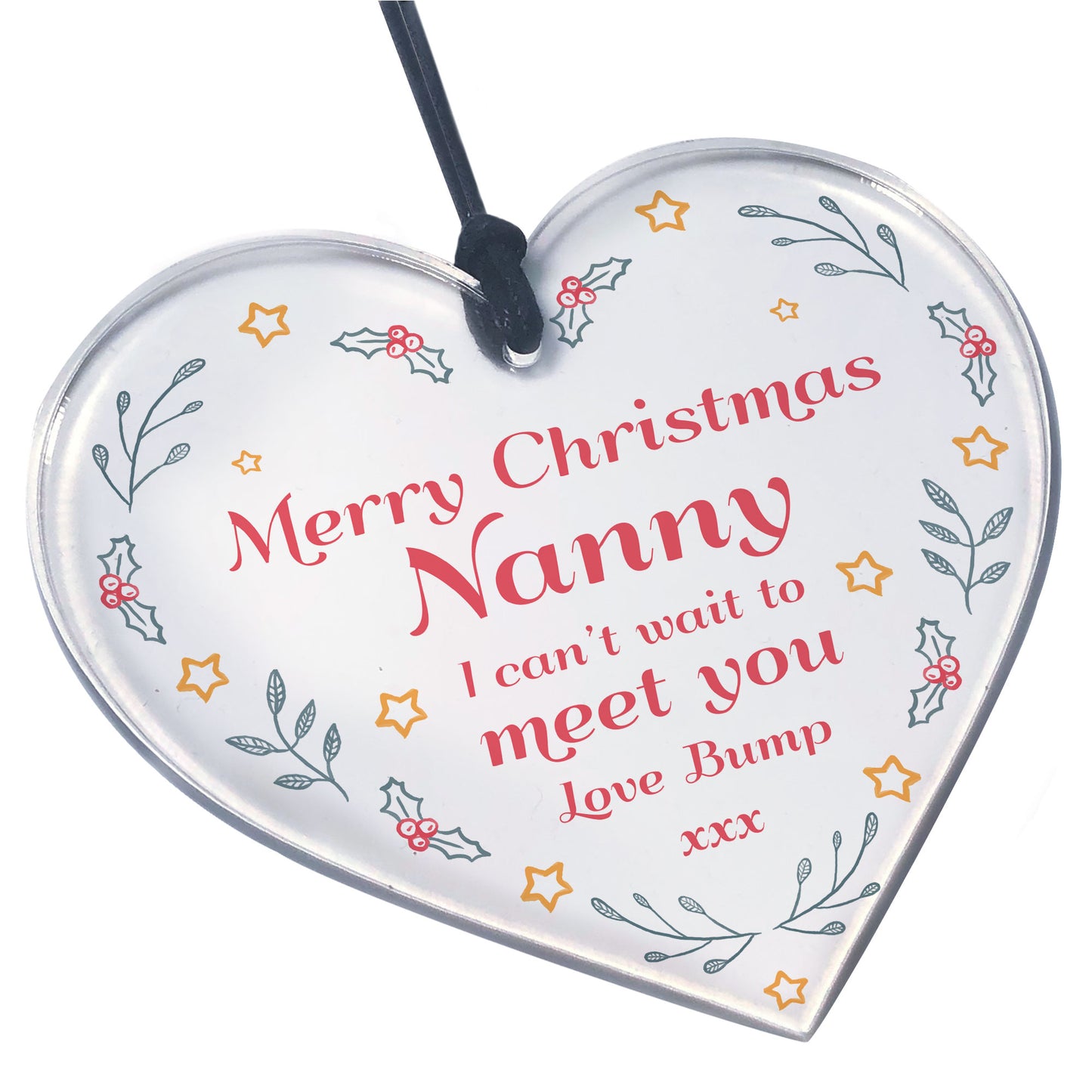 Christmas Gift For Nanny From Bump Acrylic Heart Bump Gifts