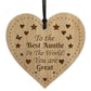 Best Auntie The World Gift From Niece Nephew Wood Heart