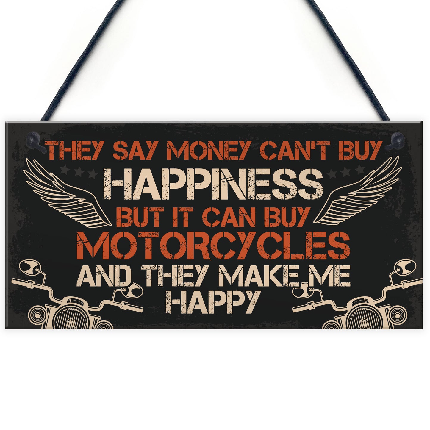 MOTORCYCLE Sign Hanging Plaque Bikers Gift For Dad Grandad