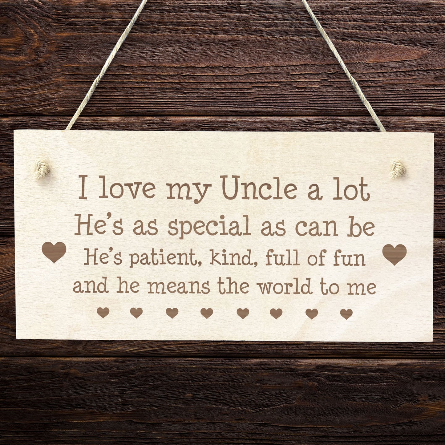 Uncle Gift Engraved Hanging Sign Novelty Uncle Birthday Xmas