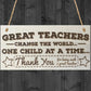 Great Teachers Change The World THANK YOU Teacher Gift Plaque