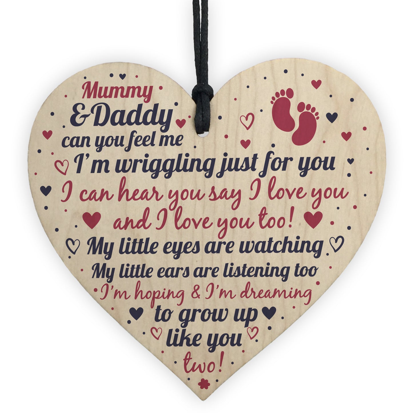 New Mum And Dad Gifts Wooden Heart Baby Shower Gifts For Mum