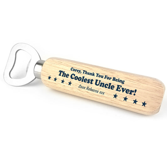 Personalised Uncle Gift Bottle Opener Funny Birthday Christmas