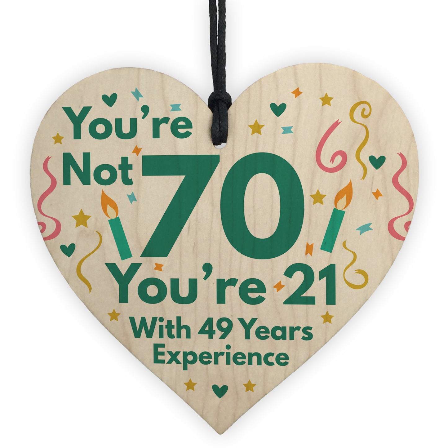 Funny Birthday Gift Novelty 70th Birthday Gift Wood Heart Funny