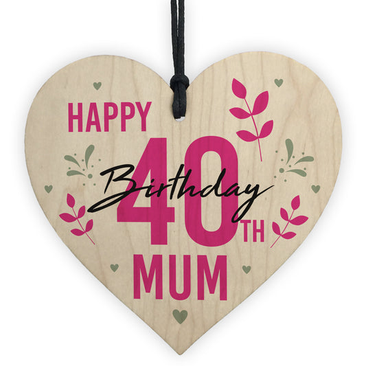 30th 40th 50th Birthday Gift For Mum Personalised Engraved Heart
