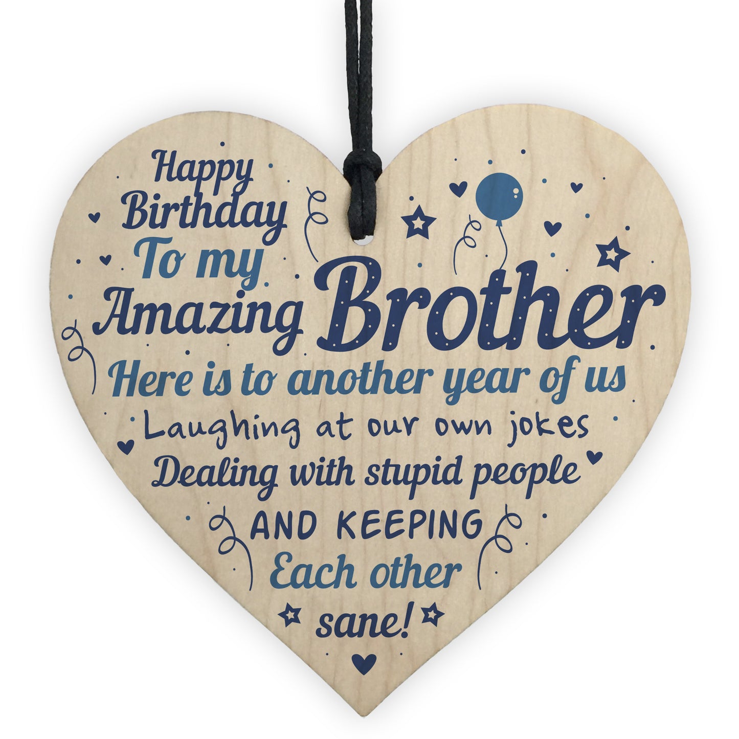 Birthday Gifts For Brother Wood Heart Gift From Sister Family