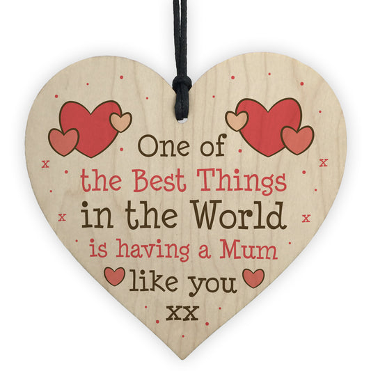 Thank You Mothers Day Gift For Mum Wood Heart Gift From Daughter