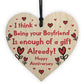 Funny Anniversary Gift For Boyfriend Novelty Wooden Heart Gift