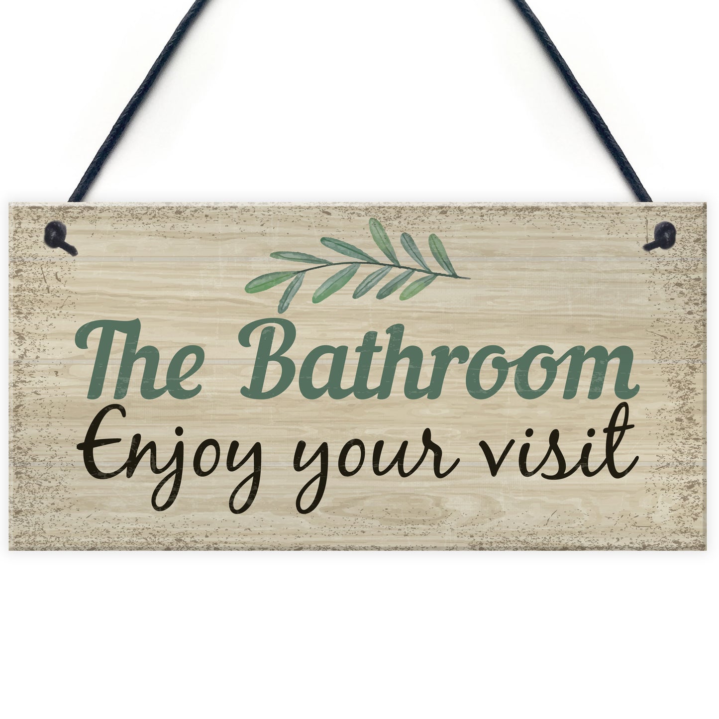 Bathroom Toilet Welcome Chic Sign Novelty Wall Door Plaque Decor