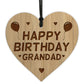Birthday Gift For Grandad Wood Engraved Heart 50th 60th 70th