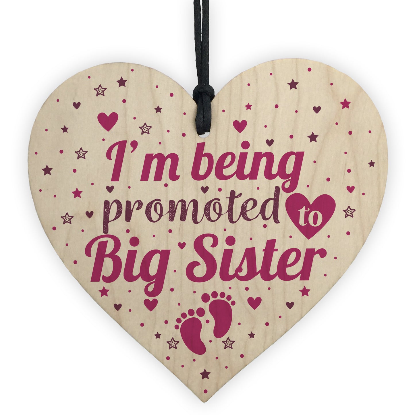 Big Sister Gift From Bump Wood Heart Newborn Baby Christmas