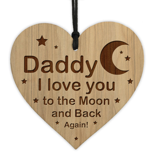 Daddy Gifts For Birthday Fathers Day Wood Engraved Heart