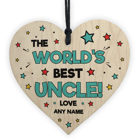 Best Uncle Gift Wood Heart Personalised Gift For Uncle Birthday