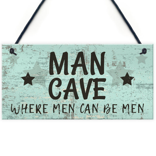 The Man Cave Door Sign Shed Garage Vintage Gift For Dad Grandad