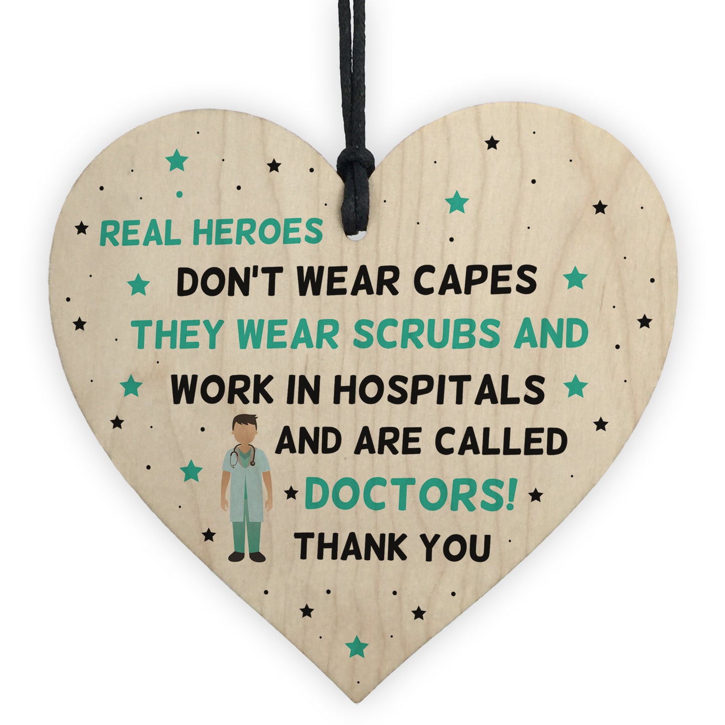 Special Thank You Gift For A Doctor Wooden Heart NHS Hospital