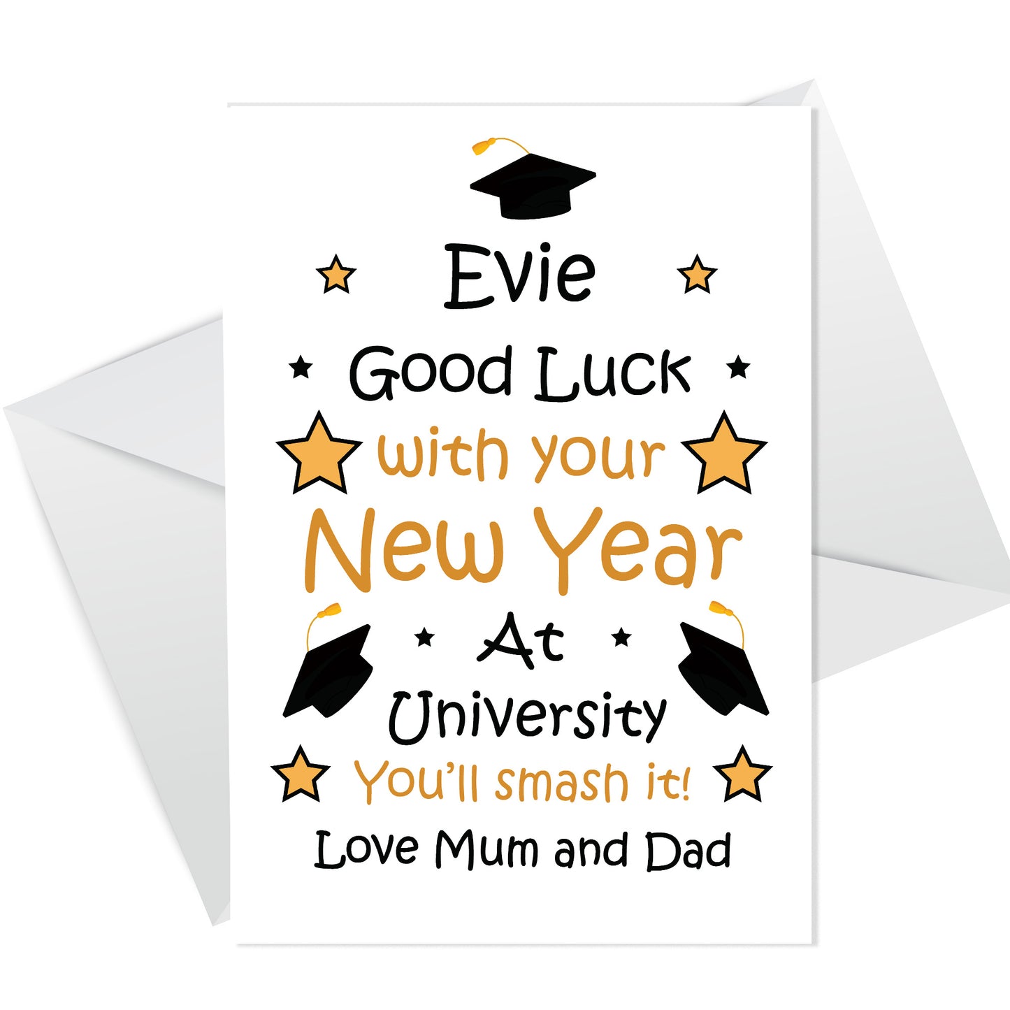 Back To University Good Luck Card For Daughter Son Personalised