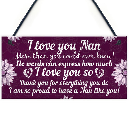 Birthday Christmas Gift For Nan Plaques Special Thank You Gifts