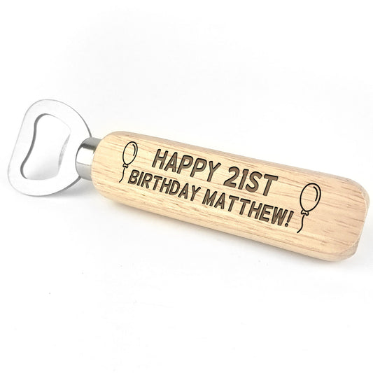 Personalised Birthday Engraved Bottle Opener 18th 21st 30th 40th