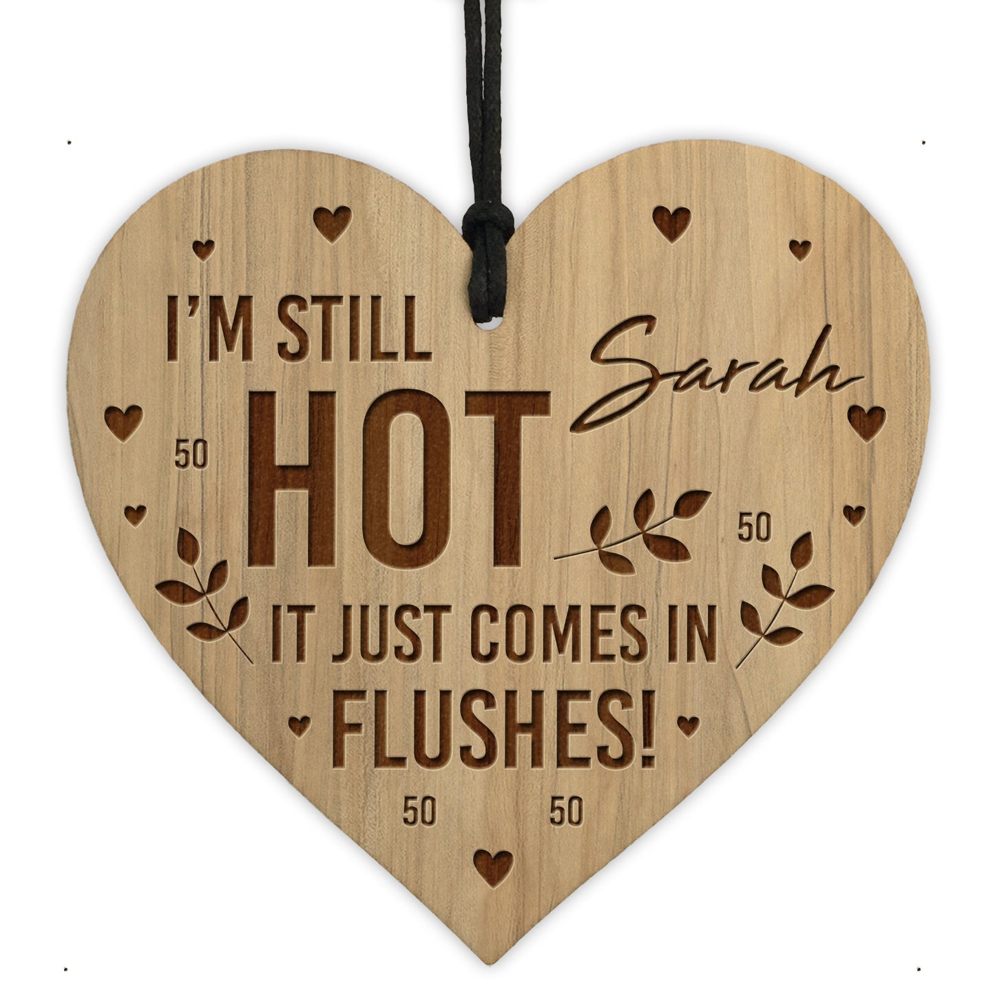 Funny 50th Birthday Gift For Her Engraved Heart 50th Birthday