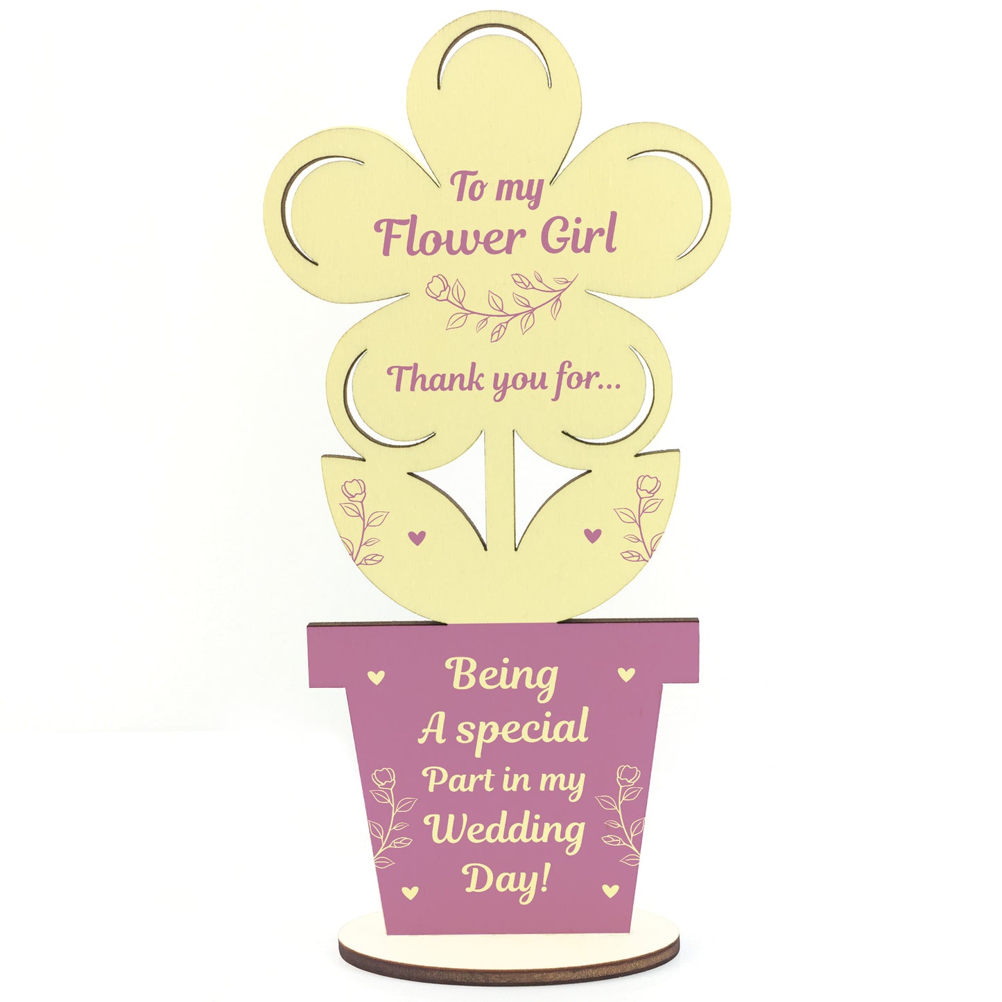 Special Flower Girl Gift Thank You Gift For Her Wood Flower