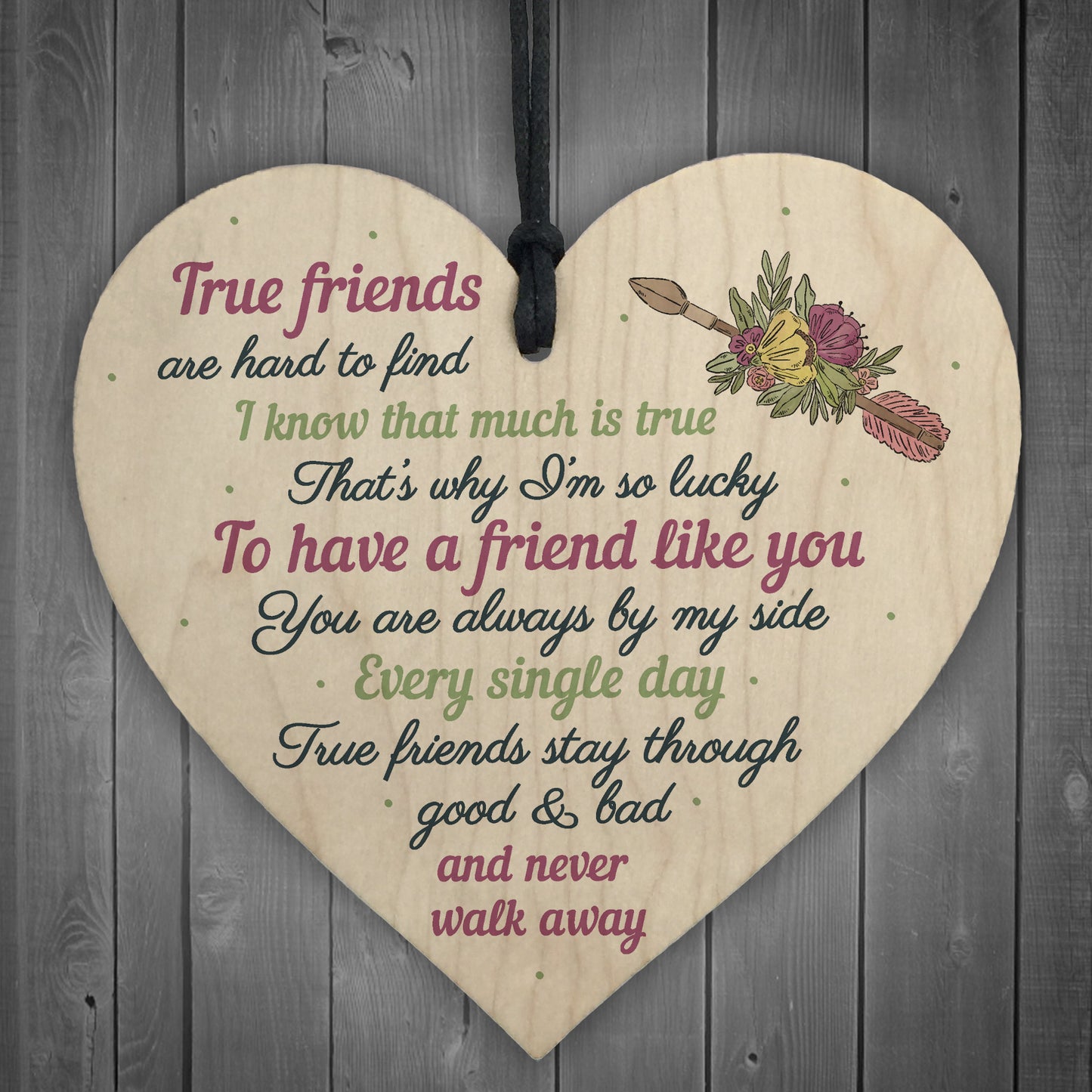 So Lucky Friendship Wooden Heart Sign Best Friend Plaque
