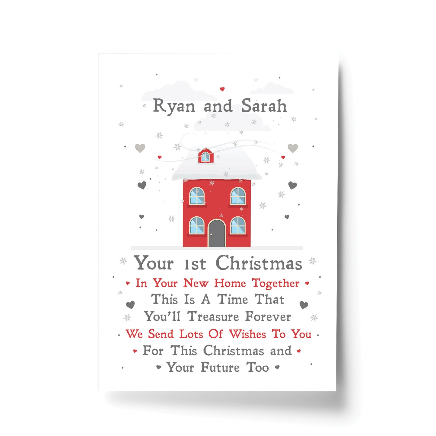 Personalised First 1st Christmas In Your New Home Print Decor