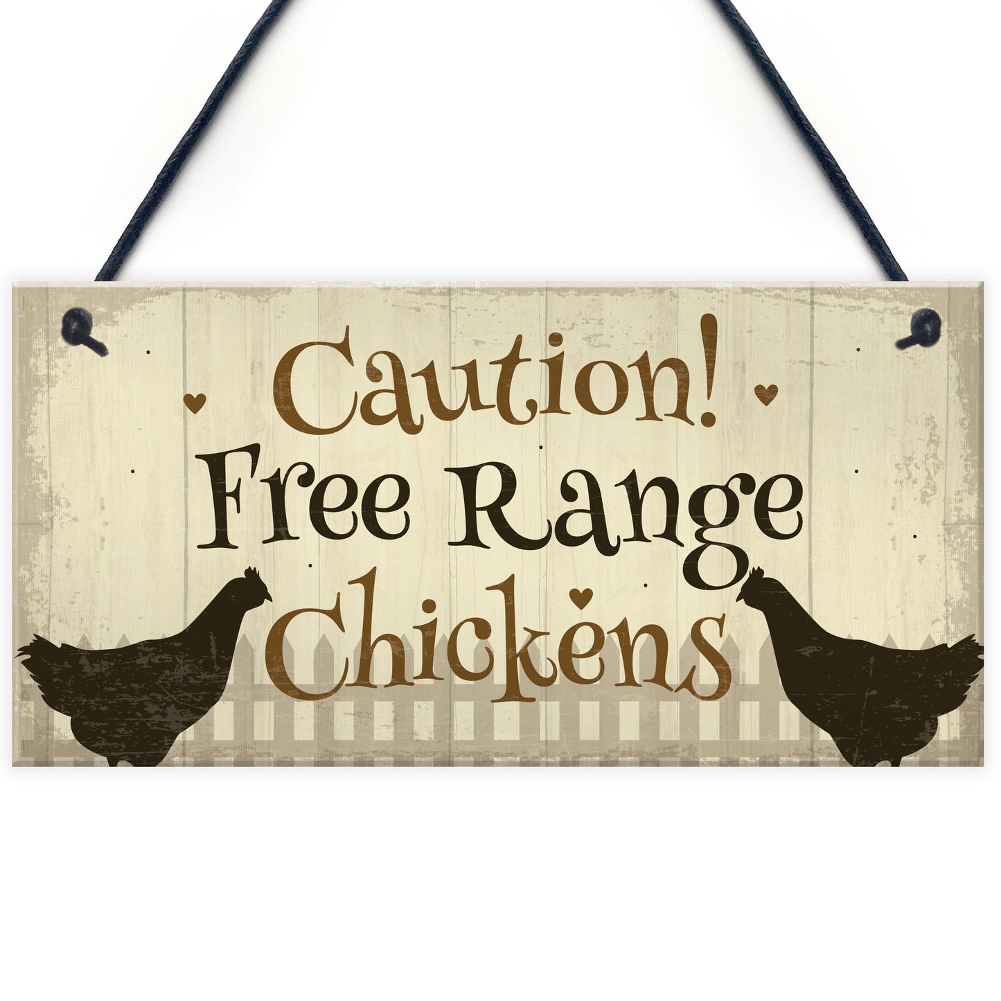 Caution Free Range Chickens Garden Sign Funny Novelty Plaque