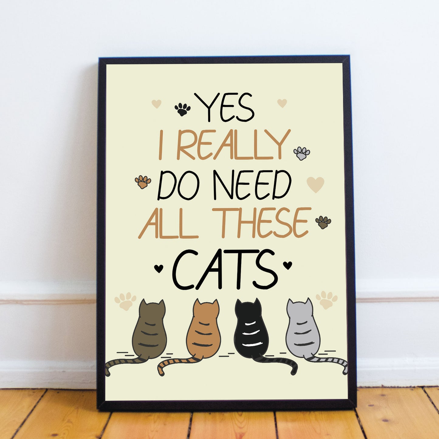 Funny Cat Print Bedroom Wall Art Hanging Wall Decoration Gift