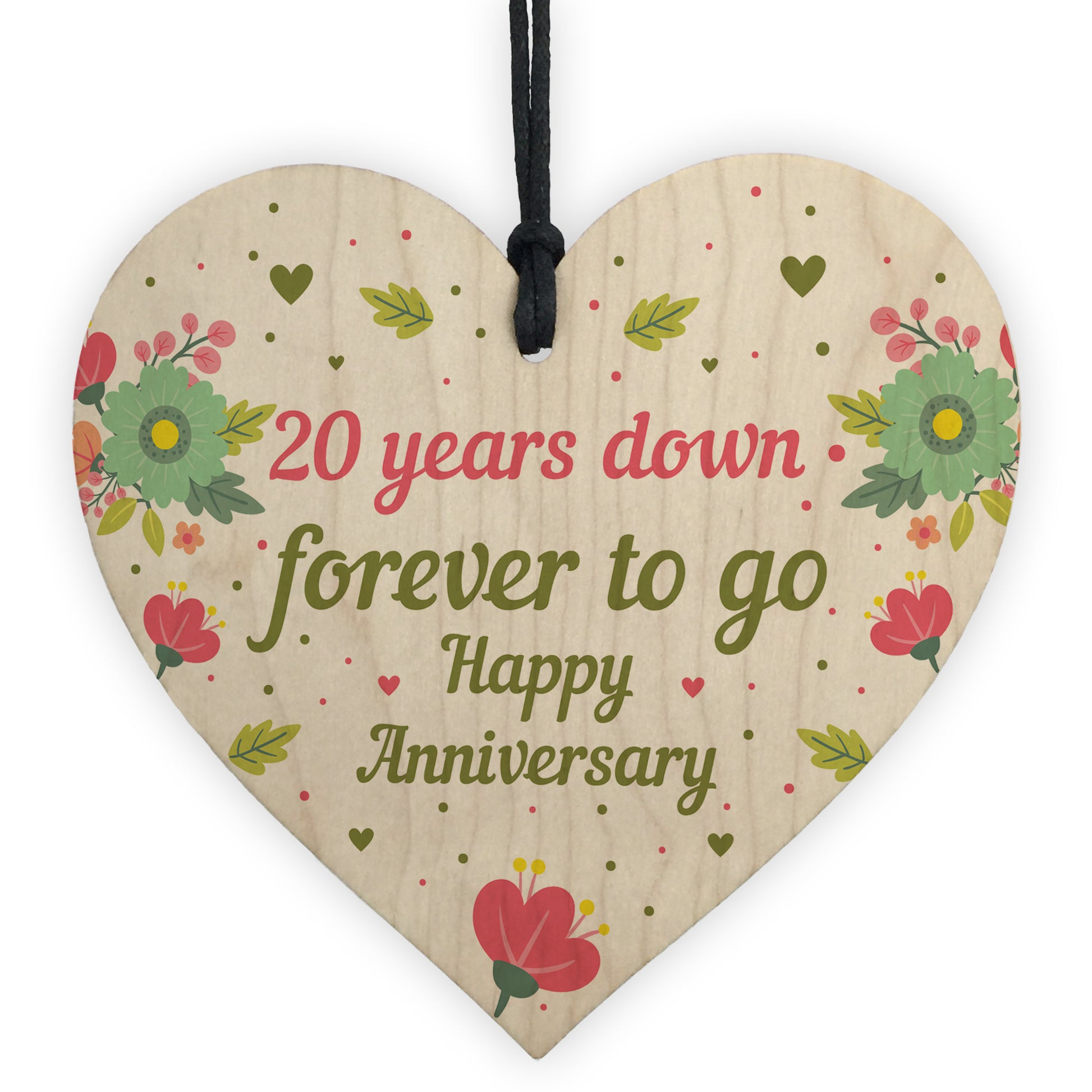 Funny 20th Wedding Anniversary Gift Wooden Heart Husband Wife