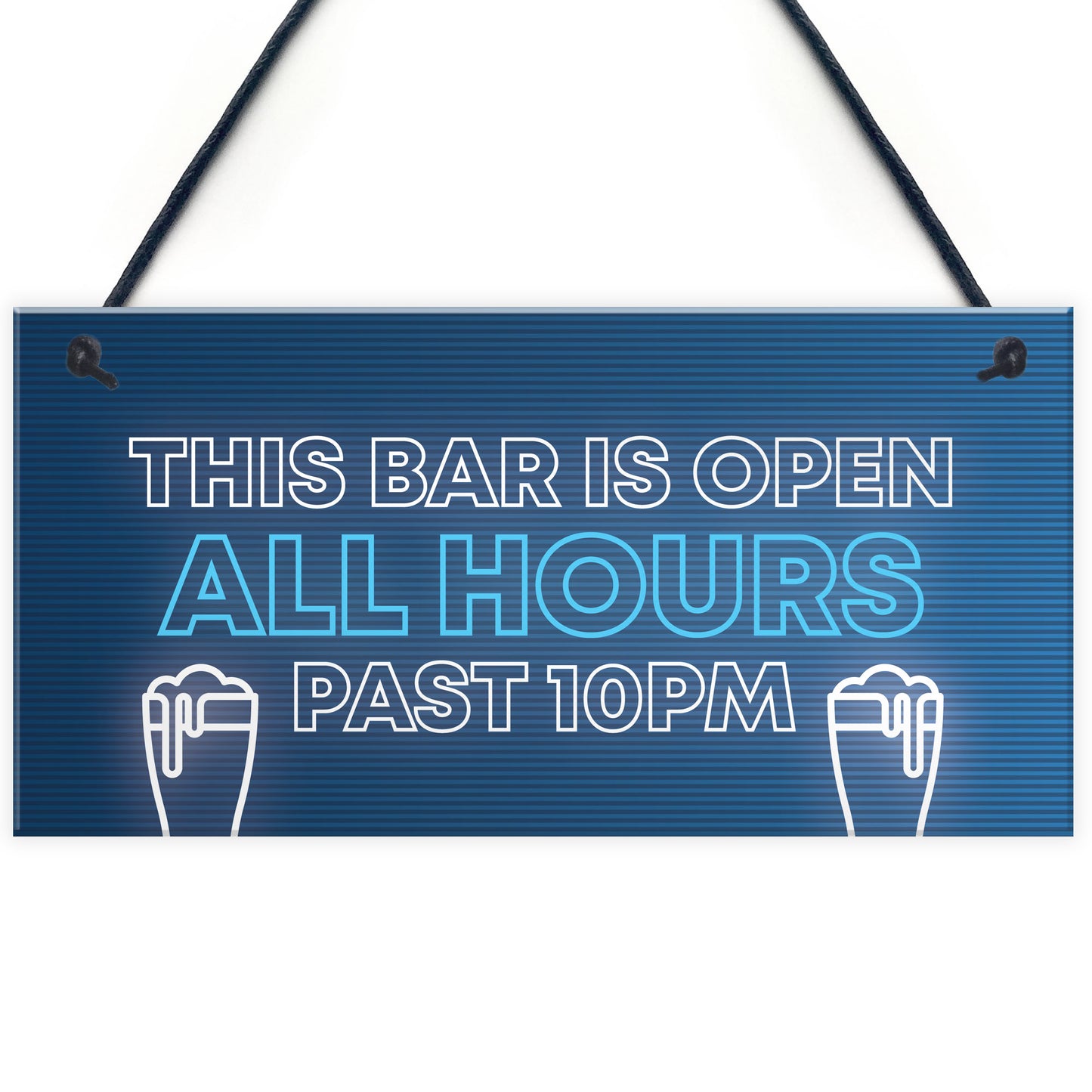 Neon Effect Bar Sign OPEN ALL HOURS Funny Home Bar Sign
