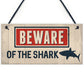Funny Beware Of The Shark Hot Tub Sign Novelty Lazy Spa Signs