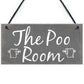 The Poo Room Shabby Chic Bathroom Toilet Loo Plaque Door Sign