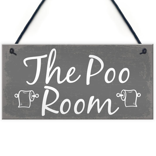 The Poo Room Shabby Chic Bathroom Toilet Loo Plaque Door Sign