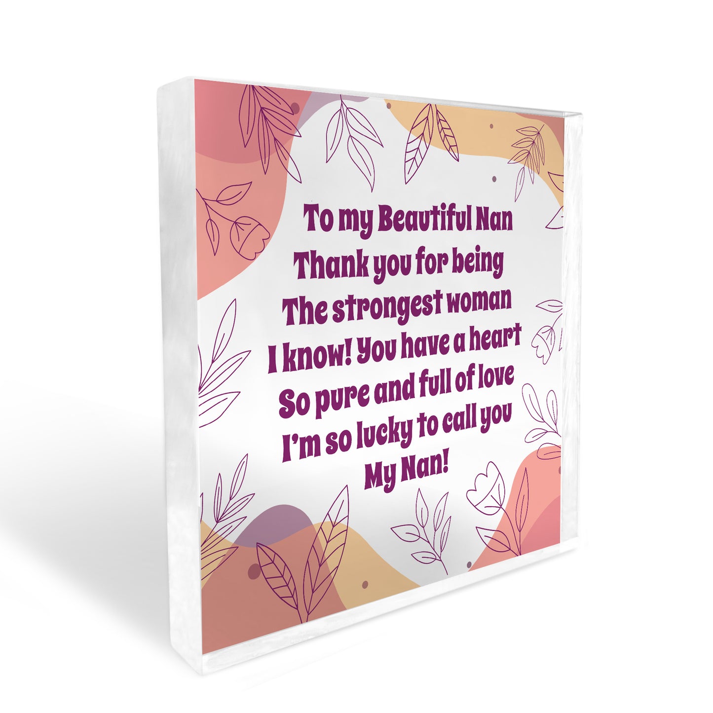 Nan Gift For Birthday Christmas Acrylic Block Special Nan Gifts