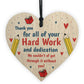 Special Thank You Gift For Teacher Teaching Assistant Wood Heart