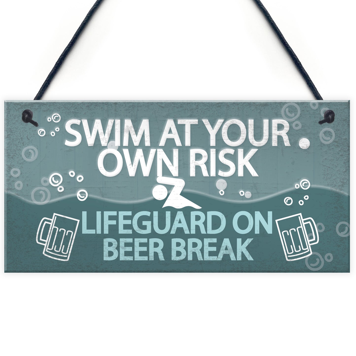 Funny Swim At Own Risk Hot Tub Pool Jacuzzi Garden Shed Plaque