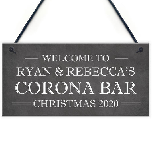 CORONA BAR Sign Personalised Home Bar Pub Sign Lockdown Gift