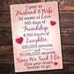 1st Wedding Anniversary Plaque Husband Wife Gift For Her Women